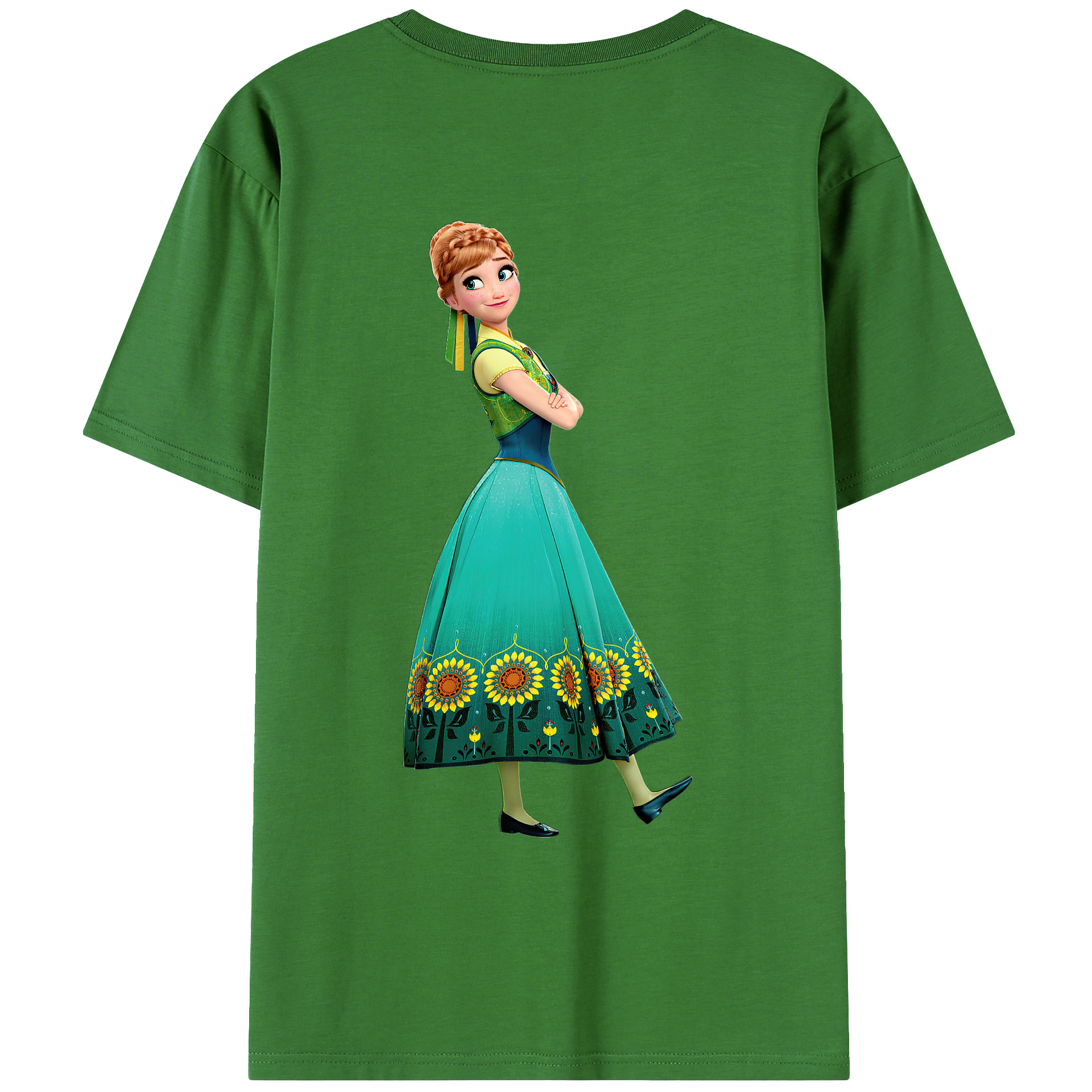 （画像用） アナと雪の女王 アンナ エルサ Frozen Anna Elsa レディース半袖Tシャツ(バックプリント)